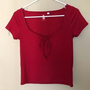 Red Low-Cut Top